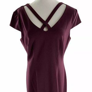Connected Apparel Maroon Cross Neck Dress 12 NWOT